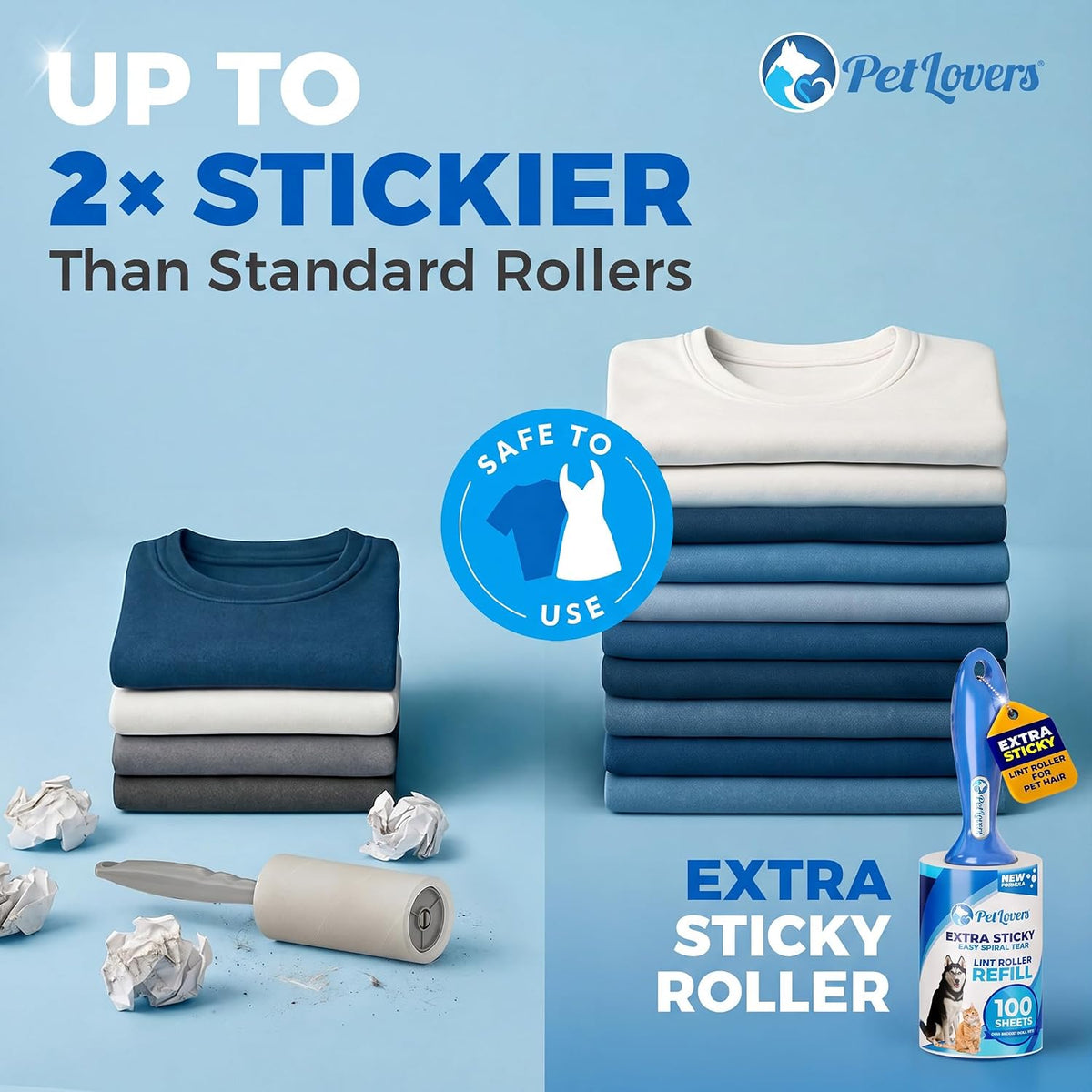 PetLuxe™ Extra Sticky Pet Hair Roller – 400 Sheet Value Pack