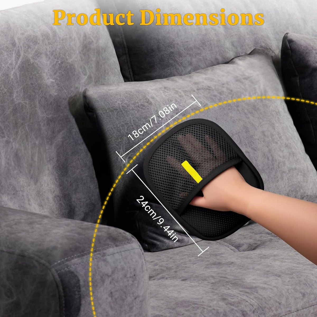 3PCS Pet Hair Removal Glove for Dogs & Cats, Reusable Electrostatic Mitt